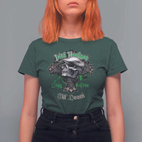 Funny Irish Pride T Shirt For Women Irish Hooligan Stay True Till Death Flat Cap Skull