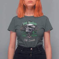 Funny Irish Pride T Shirt For Women Irish Hooligan Stay True Till Death Flat Cap Skull