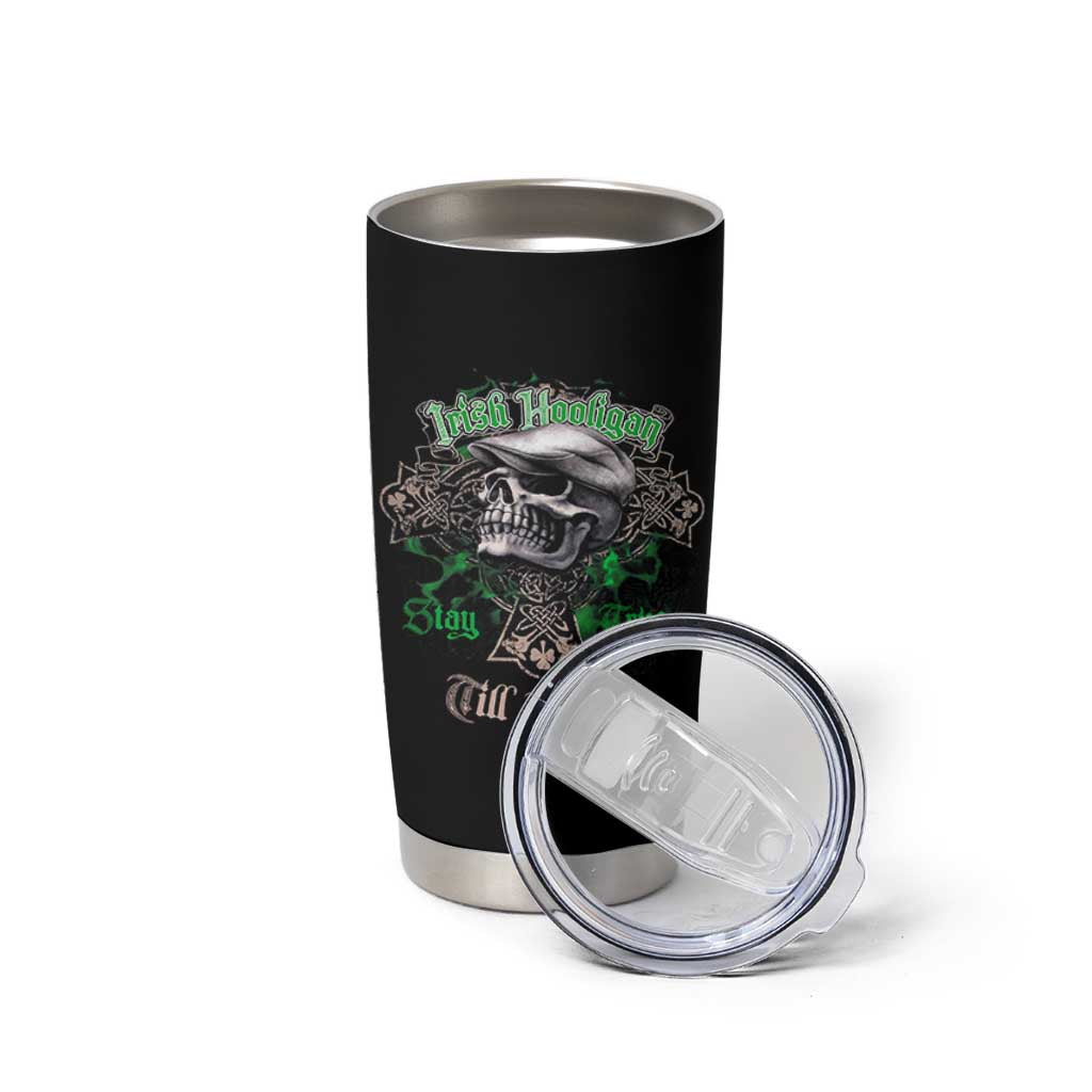 Funny Irish Pride Tumbler Cup Irish Hooligan Stay True Till Death Flat Cap Skull