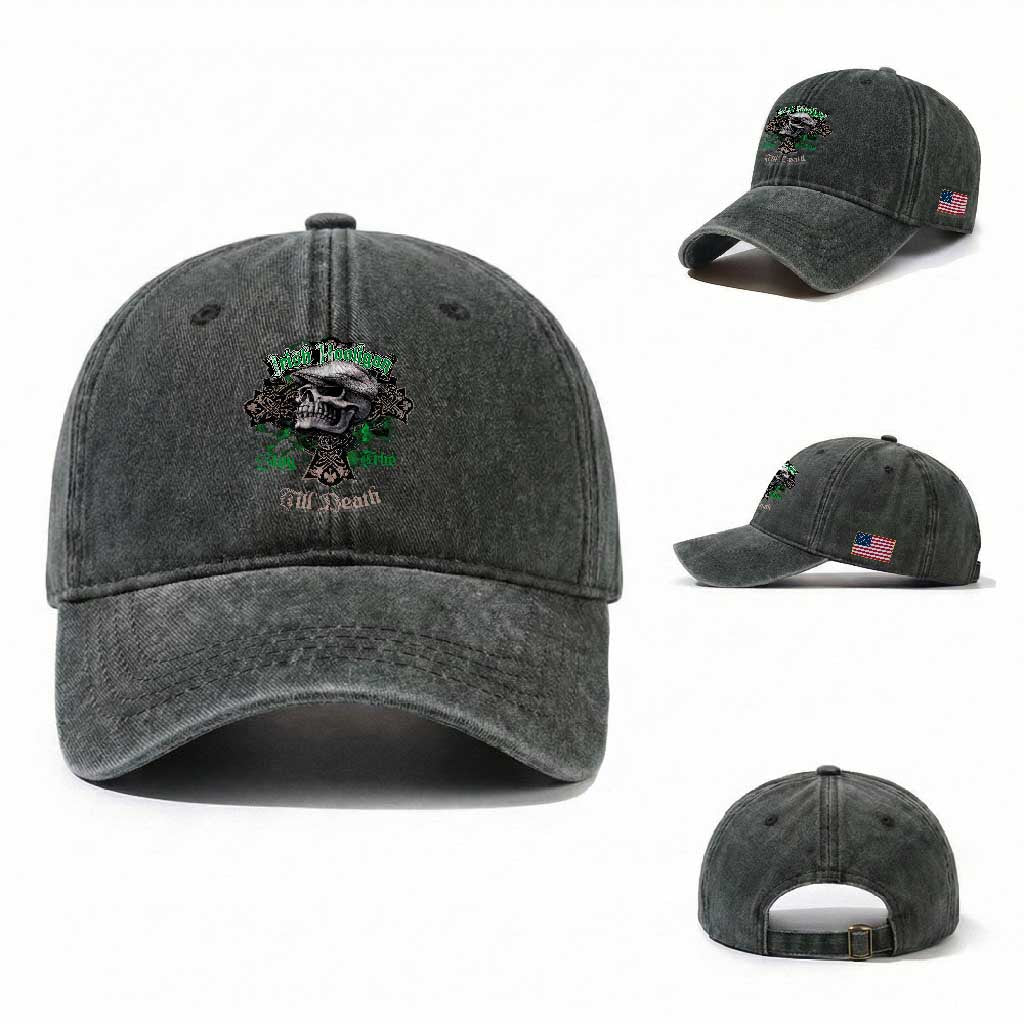 Funny Irish Pride Washed Cotton Baseball Cap Irish Hooligan Stay True Till Death Flat Cap Skull