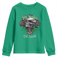 Funny Irish Pride Youth Sweatshirt Irish Hooligan Stay True Till Death Flat Cap Skull
