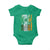 St Patrick's Day Black Irish Baby Onesie Vintage American Flag Celtic Cross