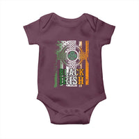 St Patrick's Day Black Irish Baby Onesie Vintage American Flag Celtic Cross