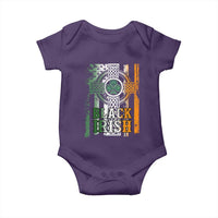 St Patrick's Day Black Irish Baby Onesie Vintage American Flag Celtic Cross