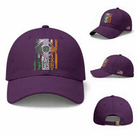 St Patrick's Day Black Irish Baseball Cap Vintage American Flag Celtic Cross