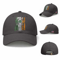 St Patrick's Day Black Irish Baseball Cap Vintage American Flag Celtic Cross
