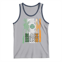 St Patrick's Day Black Irish Tank Top Vintage American Flag Celtic Cross
