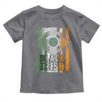 St Patrick's Day Black Irish Toddler T Shirt Vintage American Flag Celtic Cross