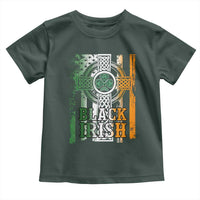 St Patrick's Day Black Irish Toddler T Shirt Vintage American Flag Celtic Cross