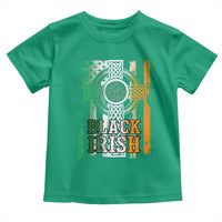 St Patrick's Day Black Irish Toddler T Shirt Vintage American Flag Celtic Cross