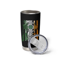St Patrick's Day Black Irish Tumbler Cup Vintage American Flag Celtic Cross