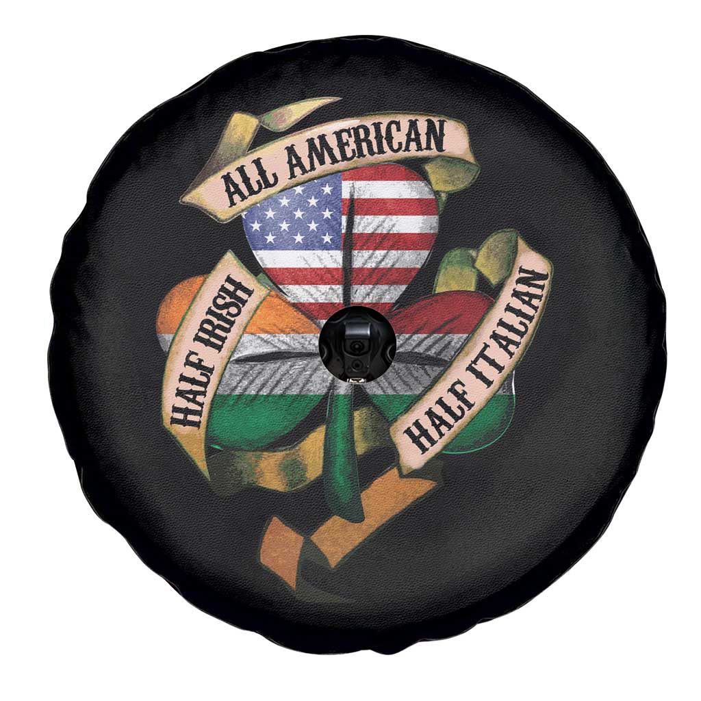 Half Irish Half Italian All American Spare Tire Cover Vintage Flag Shamrock Heritage