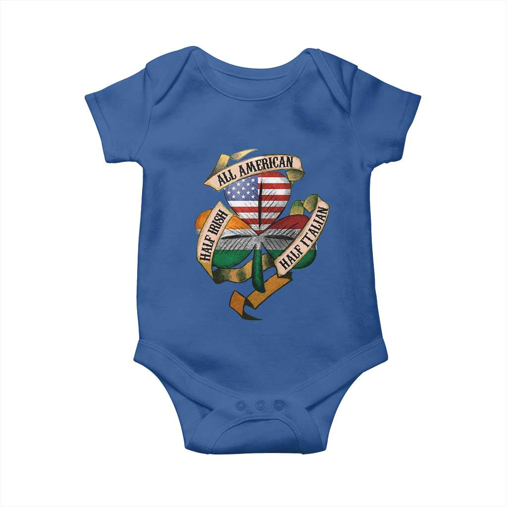 Half Irish Half Italian All American Baby Onesie Vintage Flag Shamrock Heritage