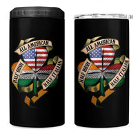 Half Irish Half Italian All American 4 in 1 Can Cooler Tumbler Vintage Flag Shamrock Heritage