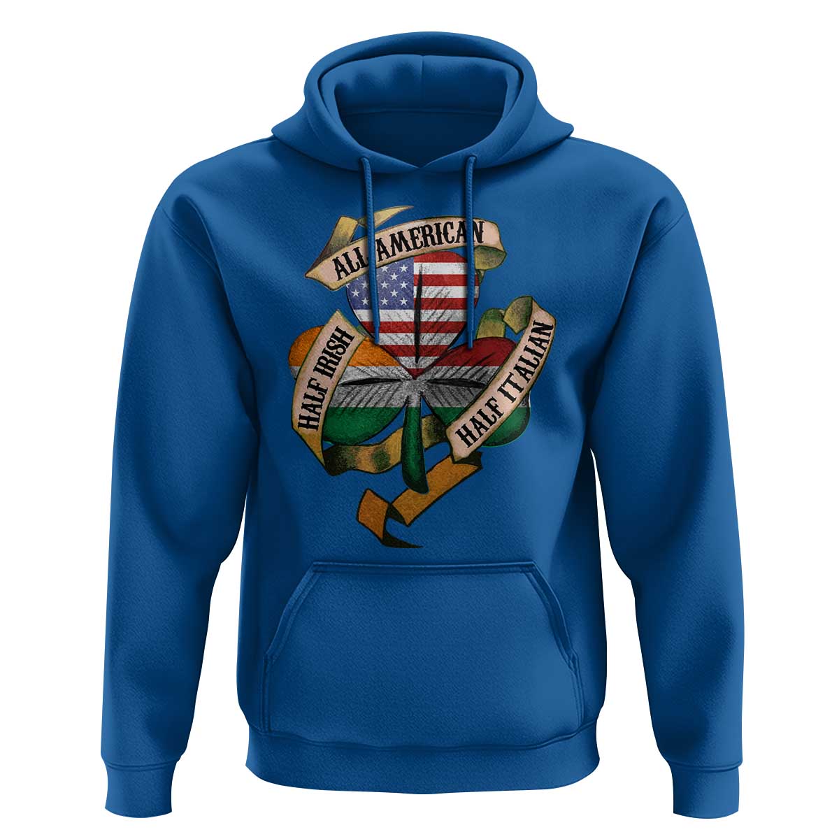 Half Irish Half Italian All American Hoodie Vintage Flag Shamrock Heritage