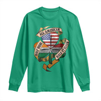 Half Irish Half Italian All American Long Sleeve Shirt Vintage Flag Shamrock Heritage