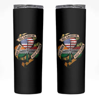 Half Irish Half Italian All American Skinny Tumbler Vintage Flag Shamrock Heritage