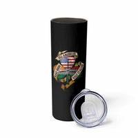 Half Irish Half Italian All American Skinny Tumbler Vintage Flag Shamrock Heritage