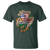 Half Irish Half Italian All American T Shirt Vintage Flag Shamrock Heritage