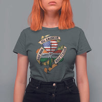 Half Irish Half Italian All American T Shirt For Women Vintage Flag Shamrock Heritage