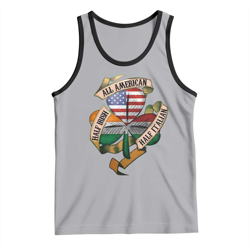 Half Irish Half Italian All American Tank Top Vintage Flag Shamrock Heritage