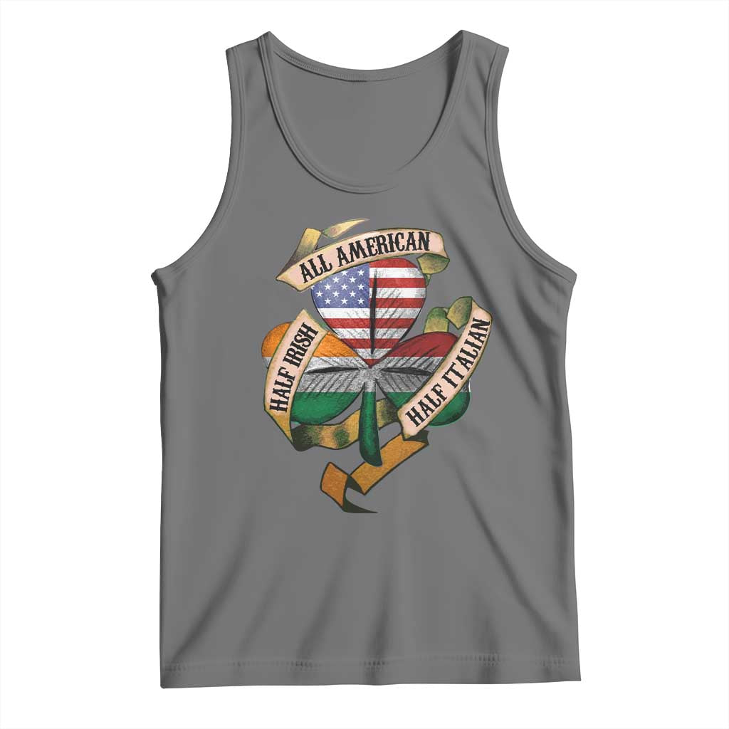 Half Irish Half Italian All American Tank Top Vintage Flag Shamrock Heritage