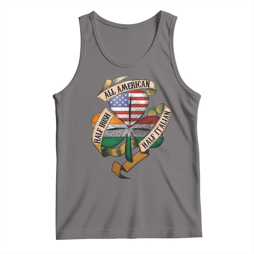 Half Irish Half Italian All American Tank Top Vintage Flag Shamrock Heritage