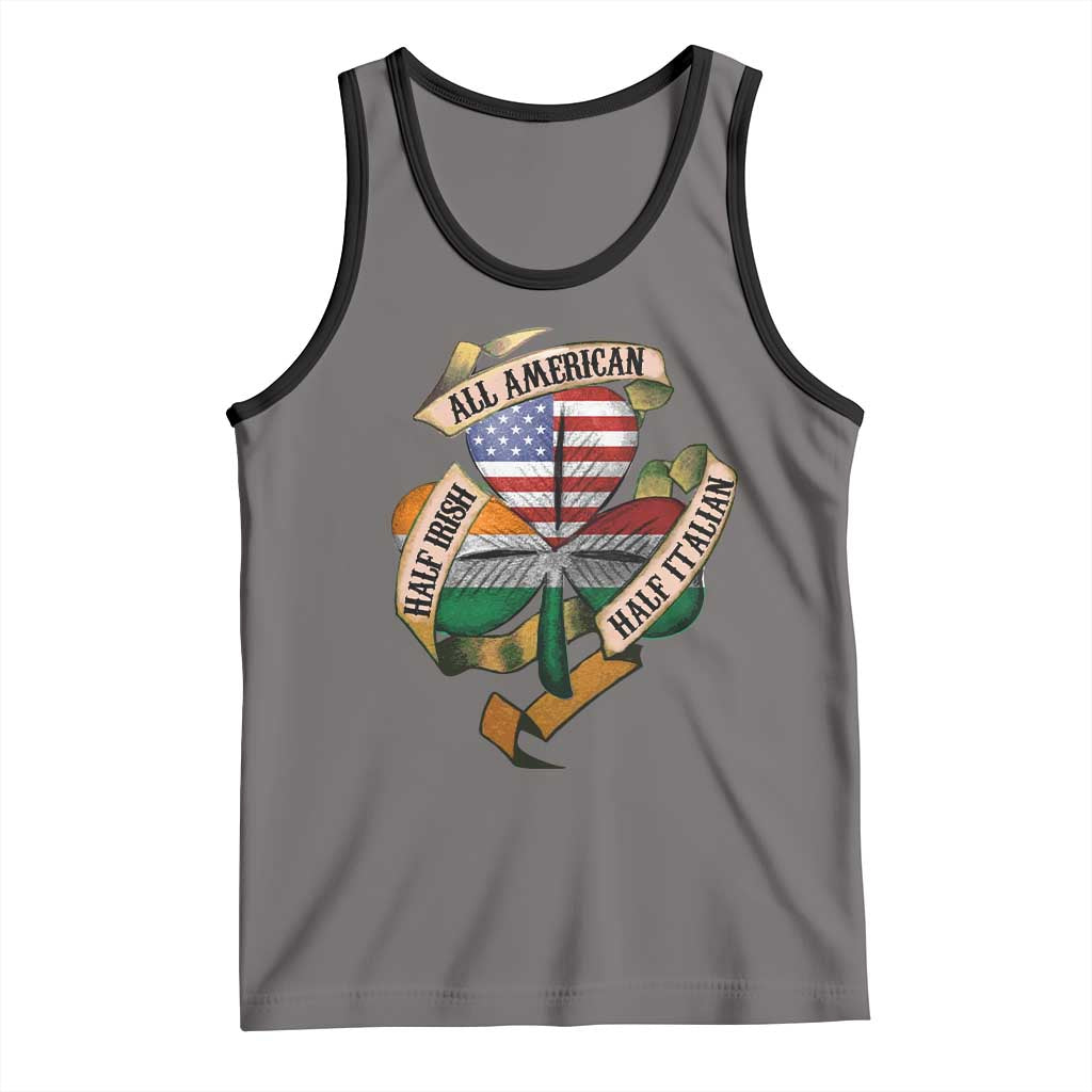 Half Irish Half Italian All American Tank Top Vintage Flag Shamrock Heritage
