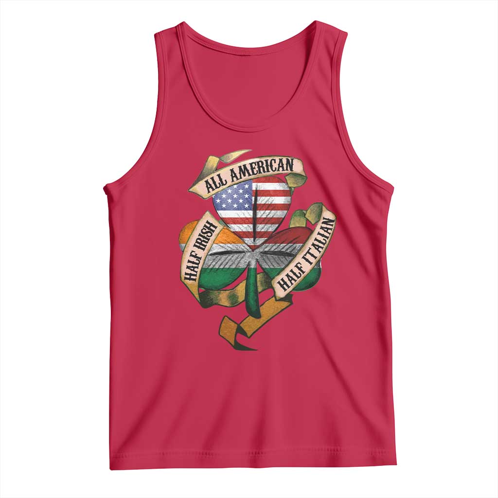 Half Irish Half Italian All American Tank Top Vintage Flag Shamrock Heritage