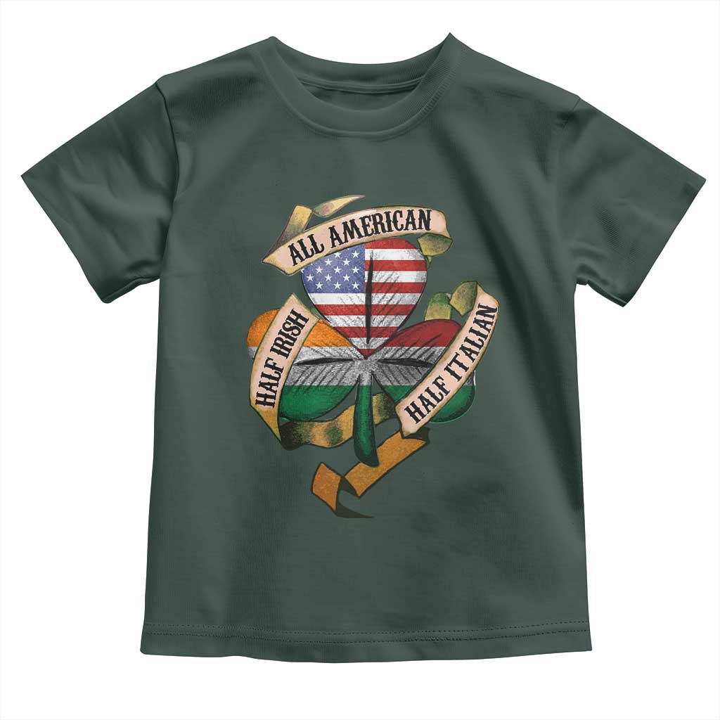 Half Irish Half Italian All American Toddler T Shirt Vintage Flag Shamrock Heritage