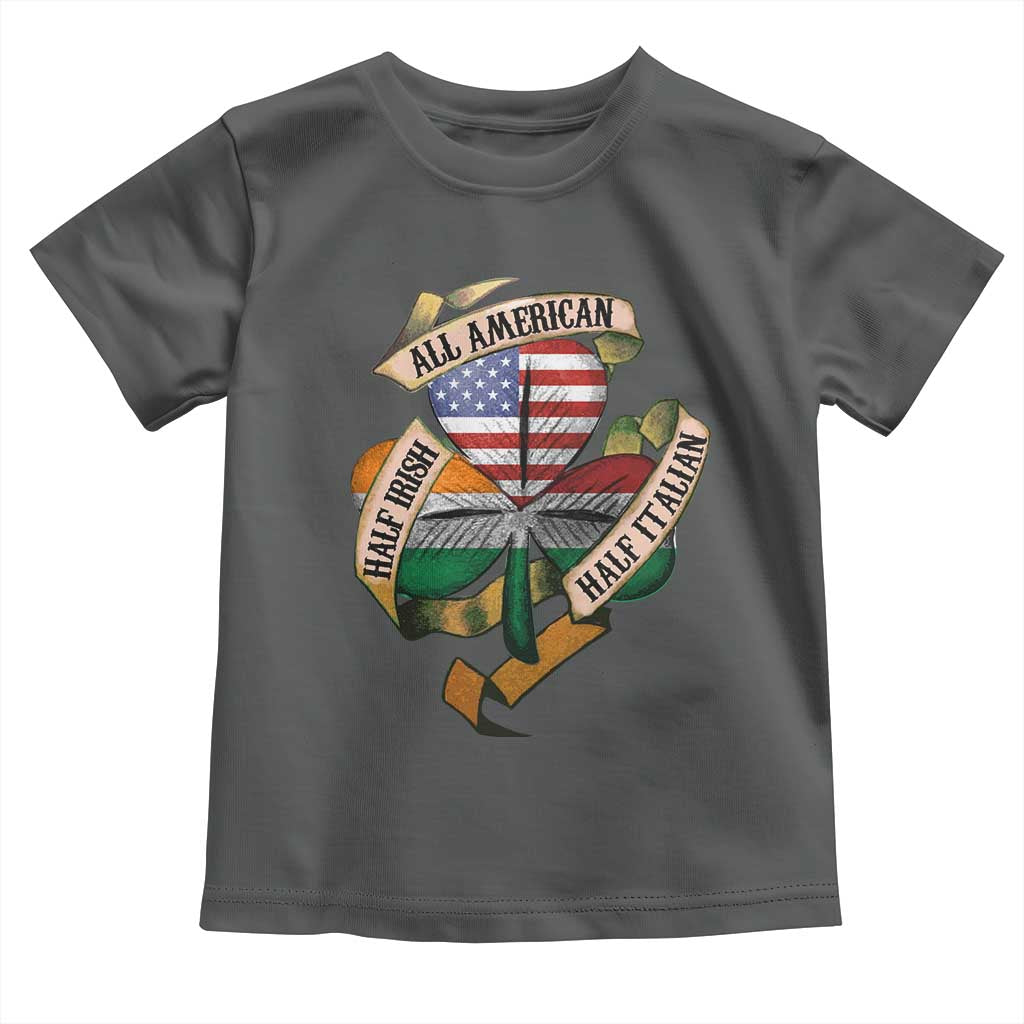 Half Irish Half Italian All American Toddler T Shirt Vintage Flag Shamrock Heritage