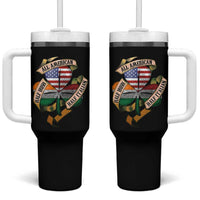 Half Irish Half Italian All American Tumbler With Handle Vintage Flag Shamrock Heritage