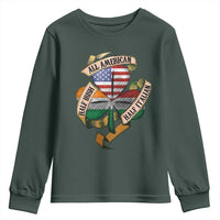 Half Irish Half Italian All American Youth Sweatshirt Vintage Flag Shamrock Heritage