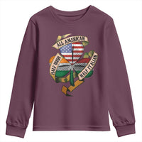 Half Irish Half Italian All American Youth Sweatshirt Vintage Flag Shamrock Heritage