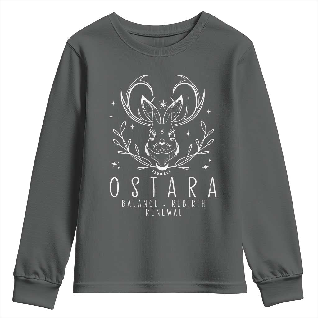 Ostara Pagan Eostre Easter Day Youth Sweatshirt Balance Rebirth Renewal Bunny