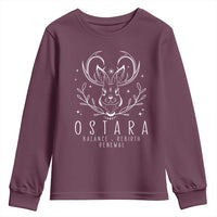 Ostara Pagan Eostre Easter Day Youth Sweatshirt Balance Rebirth Renewal Bunny
