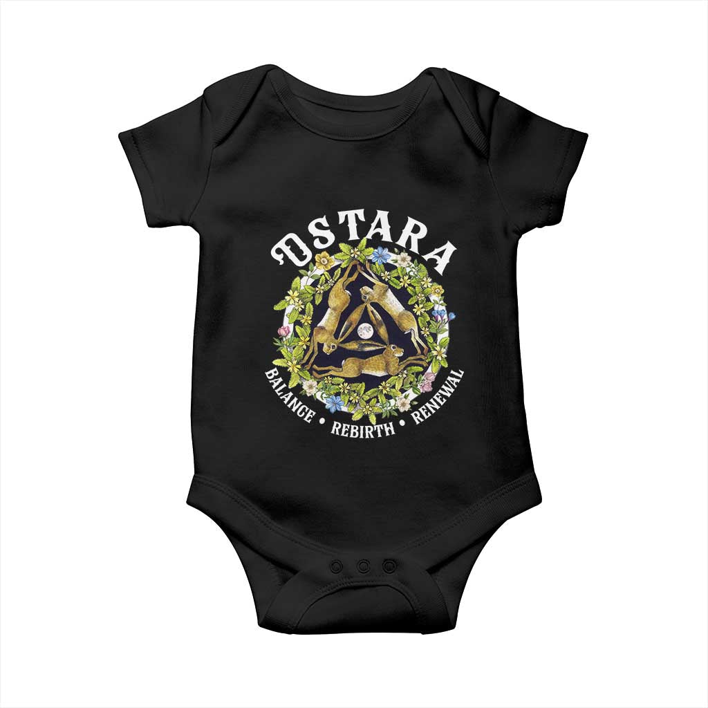 Ostara Balance Rebirth Renewal Baby Onesie Ostara Pagan Eostre Easter Day Three Hares