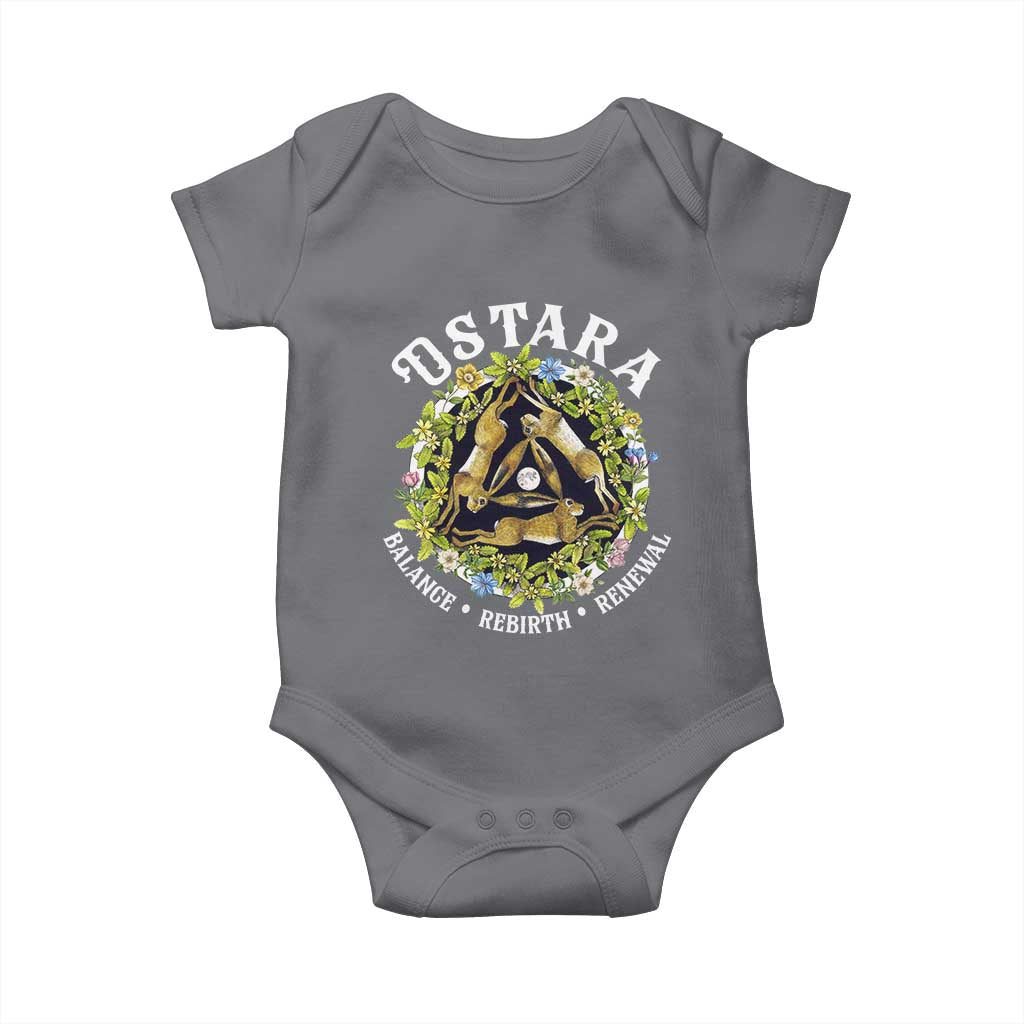 Ostara Balance Rebirth Renewal Baby Onesie Ostara Pagan Eostre Easter Day Three Hares