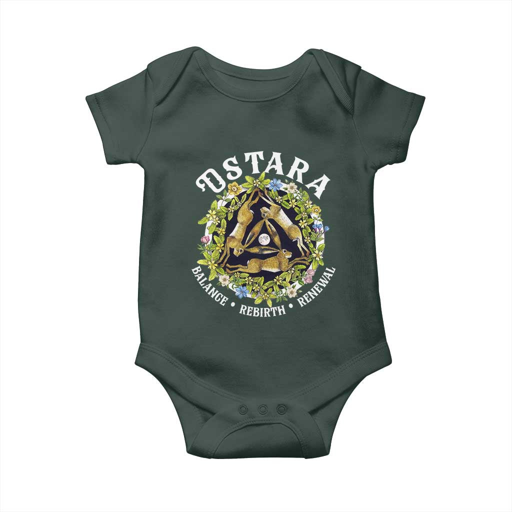 Ostara Balance Rebirth Renewal Baby Onesie Ostara Pagan Eostre Easter Day Three Hares