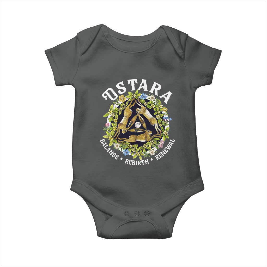 Ostara Balance Rebirth Renewal Baby Onesie Ostara Pagan Eostre Easter Day Three Hares