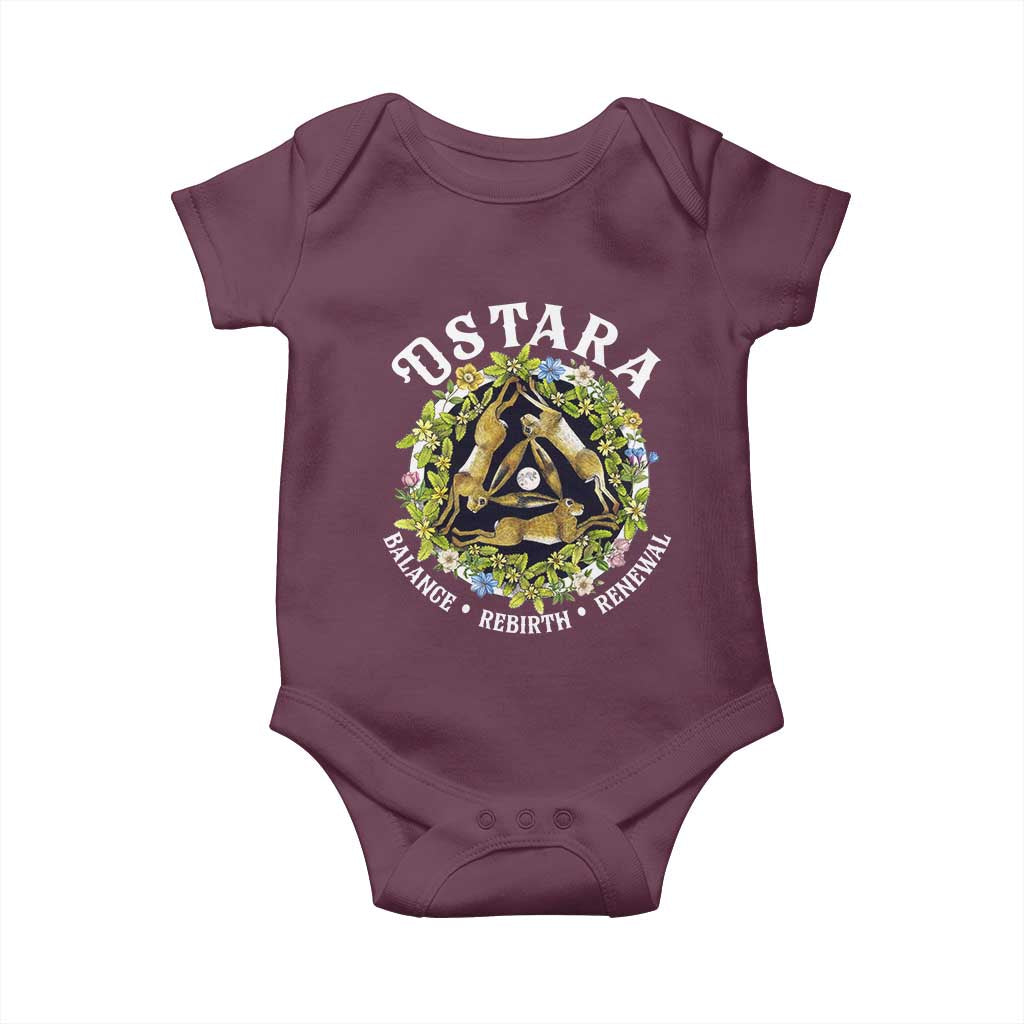 Ostara Balance Rebirth Renewal Baby Onesie Ostara Pagan Eostre Easter Day Three Hares