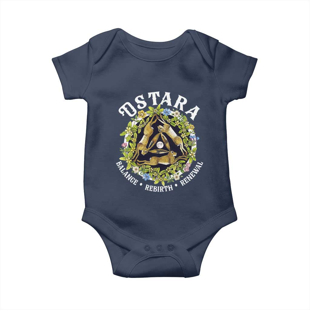 Ostara Balance Rebirth Renewal Baby Onesie Ostara Pagan Eostre Easter Day Three Hares