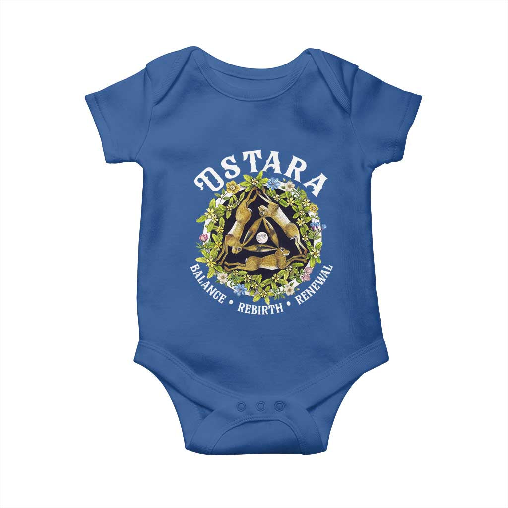 Ostara Balance Rebirth Renewal Baby Onesie Ostara Pagan Eostre Easter Day Three Hares