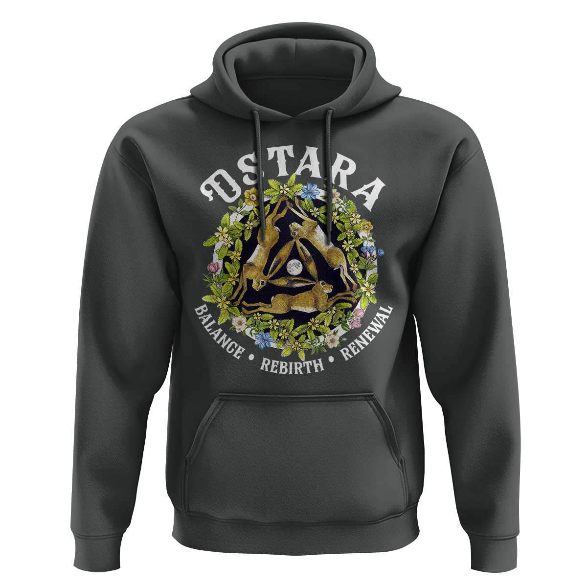 Ostara Balance Rebirth Renewal Hoodie Ostara Pagan Eostre Easter Day Three Hares