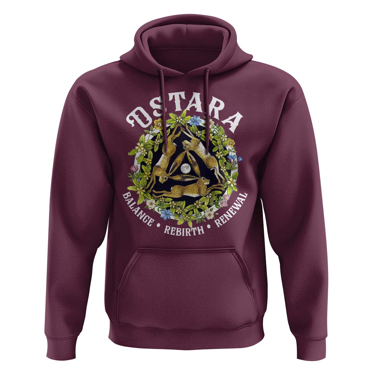 Ostara Balance Rebirth Renewal Hoodie Ostara Pagan Eostre Easter Day Three Hares