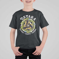 Ostara Balance Rebirth Renewal T Shirt For Kid Ostara Pagan Eostre Easter Day Three Hares