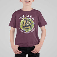 Ostara Balance Rebirth Renewal T Shirt For Kid Ostara Pagan Eostre Easter Day Three Hares