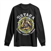 Ostara Balance Rebirth Renewal Long Sleeve Shirt Ostara Pagan Eostre Easter Day Three Hares