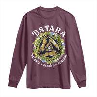 Ostara Balance Rebirth Renewal Long Sleeve Shirt Ostara Pagan Eostre Easter Day Three Hares
