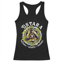 Ostara Balance Rebirth Renewal Racerback Tank Top Ostara Pagan Eostre Easter Day Three Hares